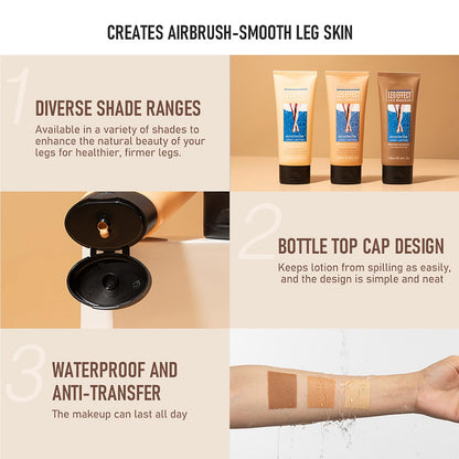 LuckNest waterproof leg makeup applied on skin for tattoo coverage