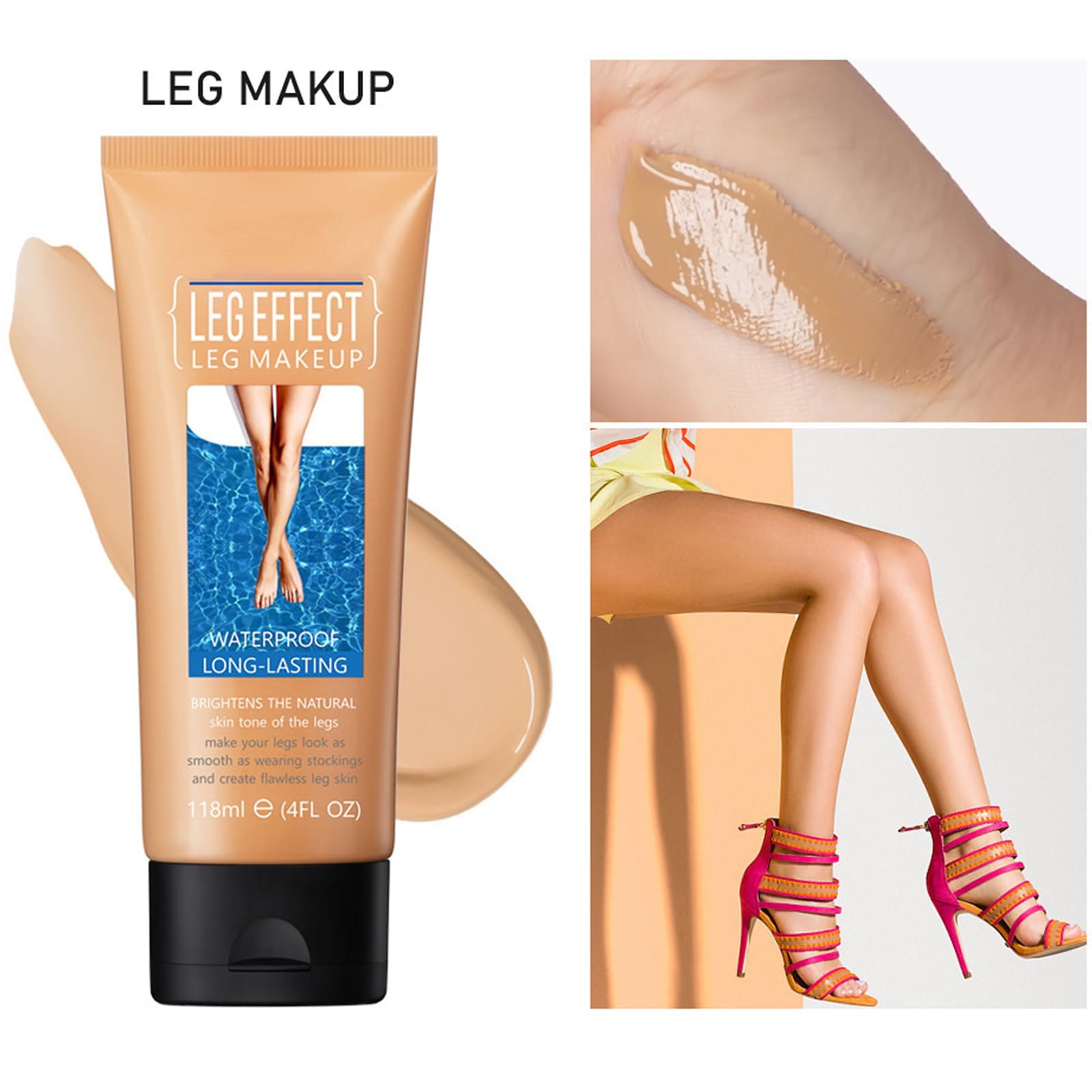 LuckNest transfer resistant body foundation before and after effect