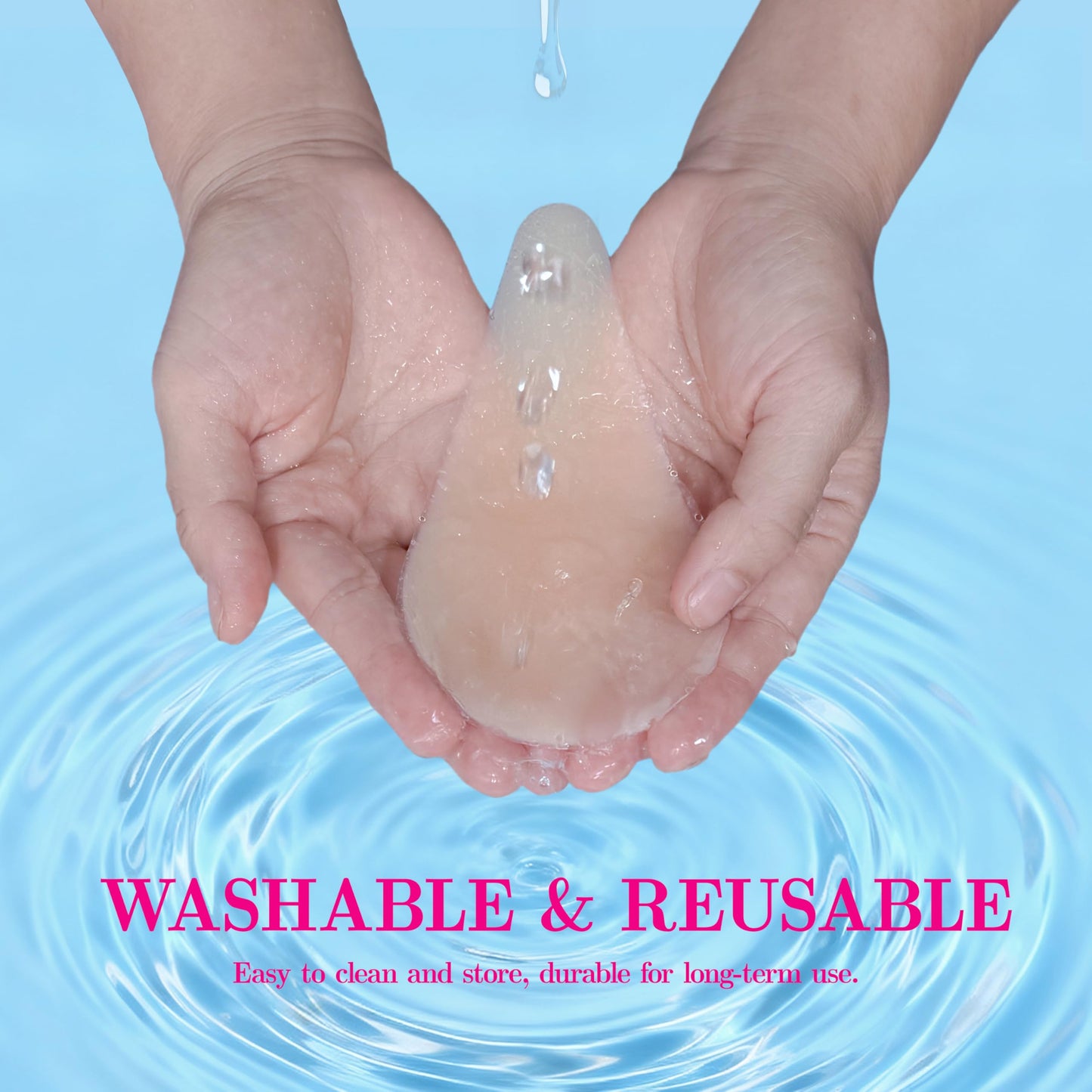 Application demonstration of seamless silicone modesty pads