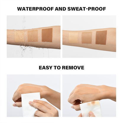 Waterproof leg foundation applying to skin to cover blemishes