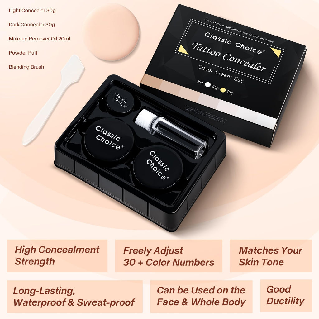 Waterproof tattoo concealer cream texture swatch on skin