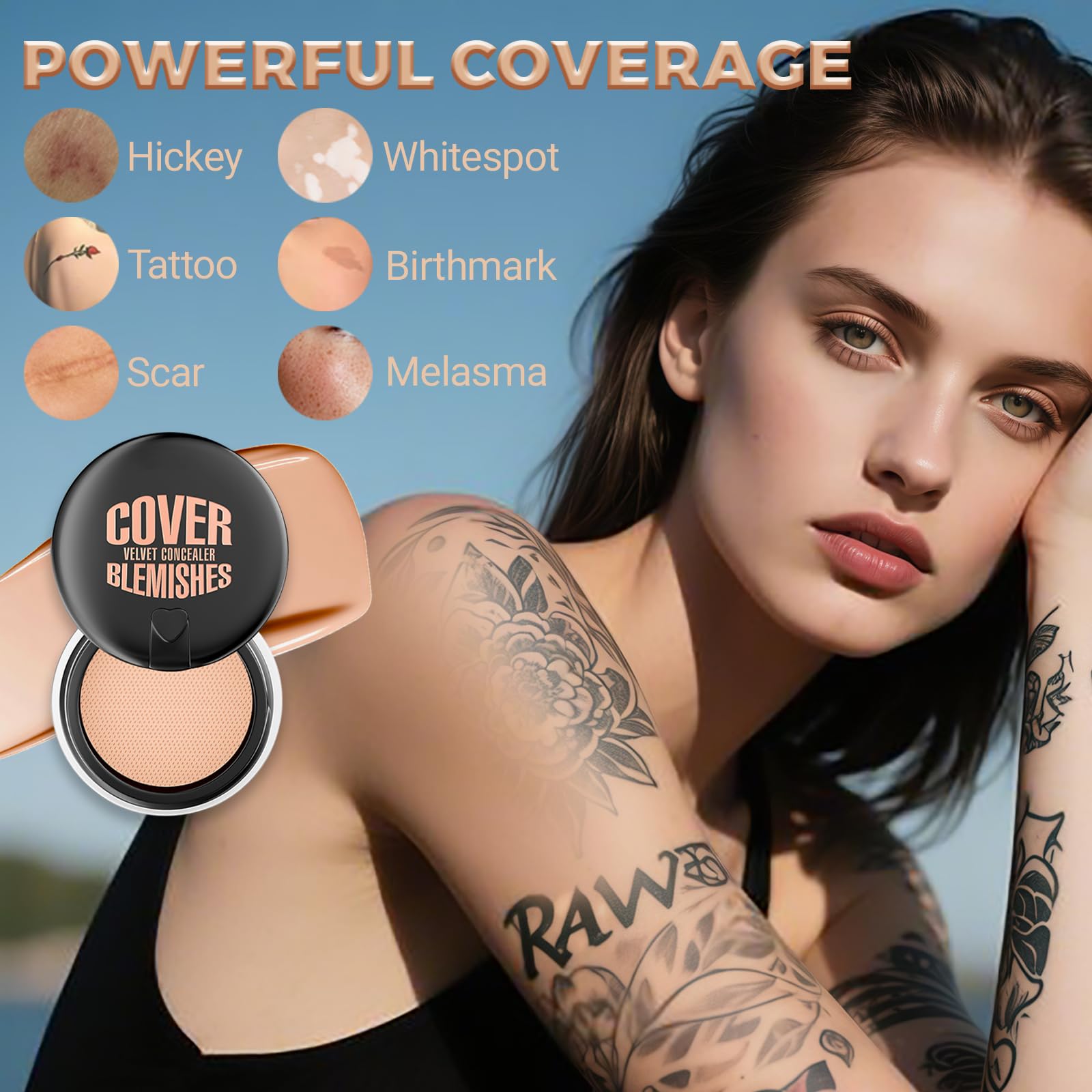 Air cushion concealer pot open showing texture