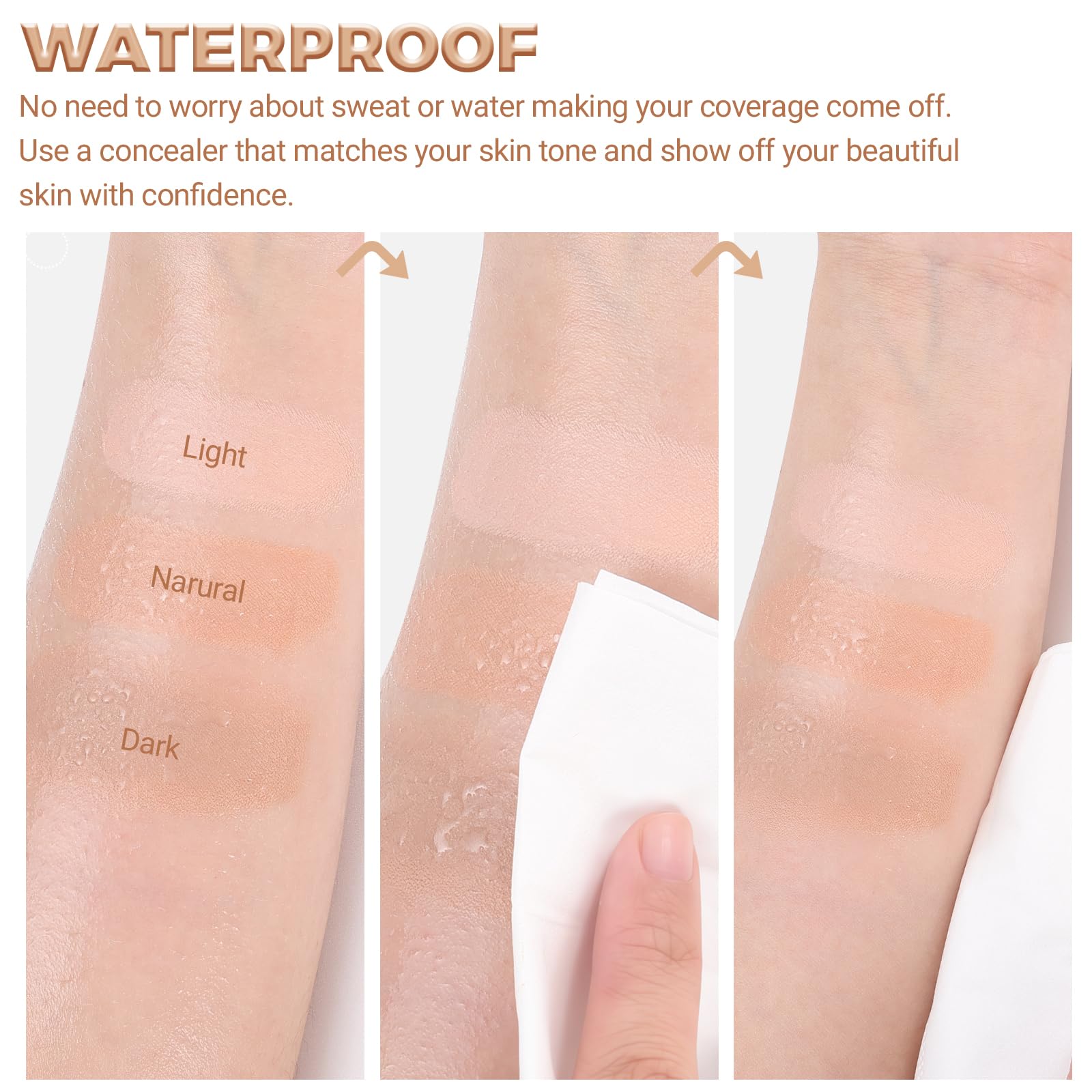Close up of Dageda tattoo concealer applicator brush