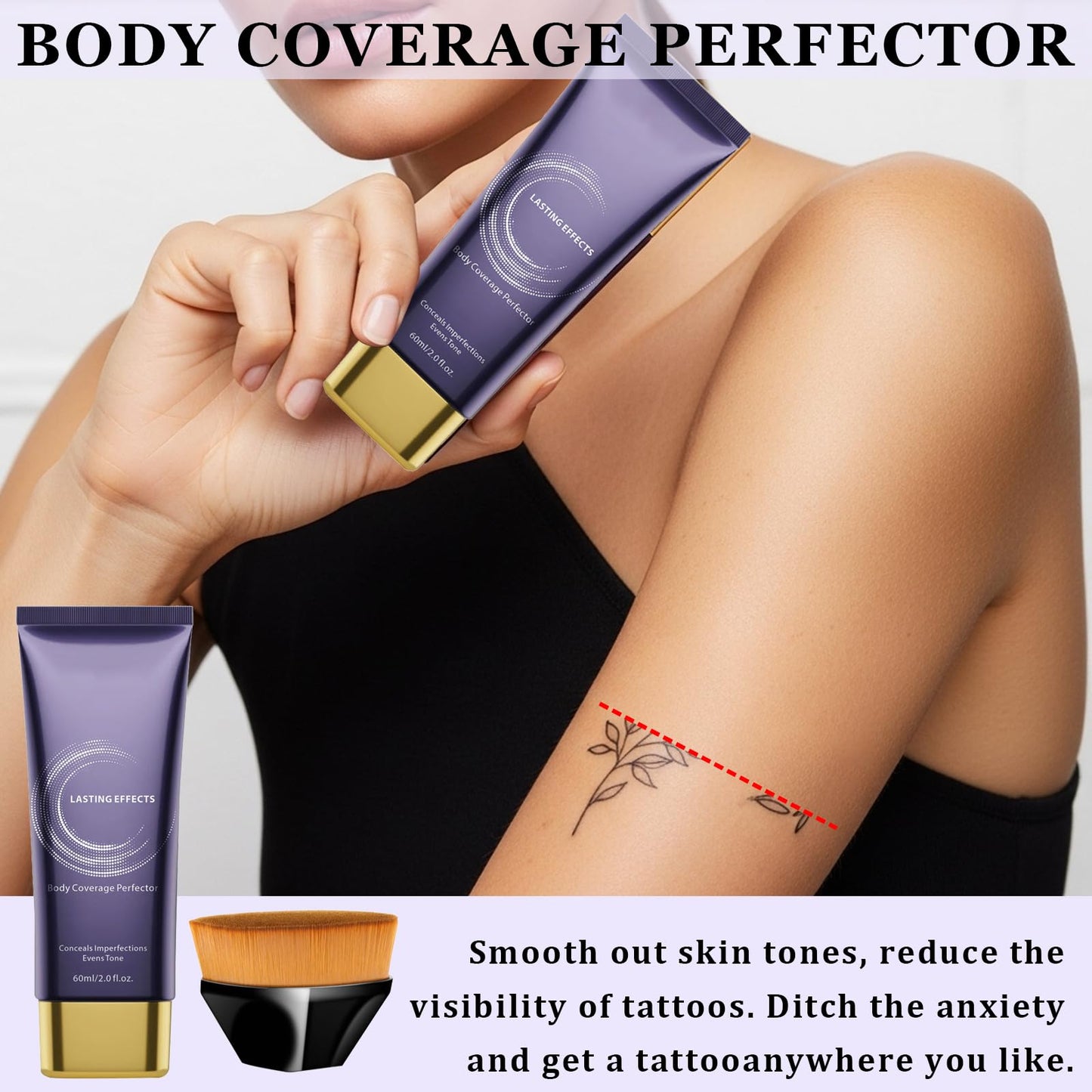 Charunee body makeup texture and coverage demonstration