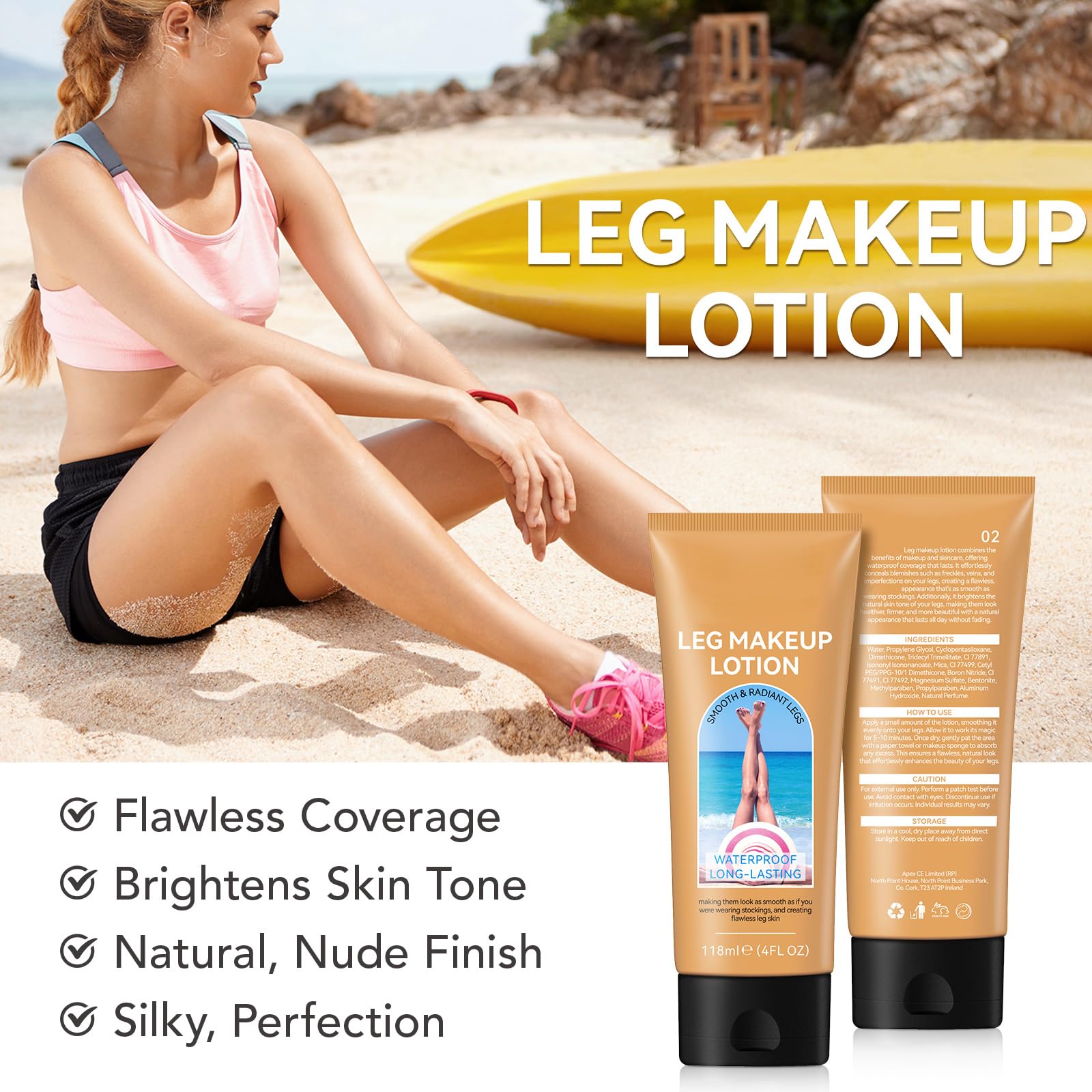 Bekoeen waterproof body concealer cream application on skin covering a dark spot