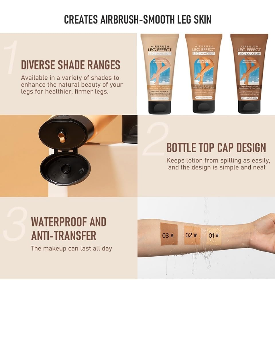 Leg scar cover up cream applied on skin demonstrating coverage