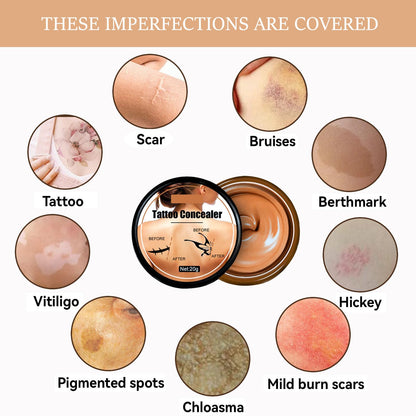 Professional waterproof concealer cream for body scars and tattoos