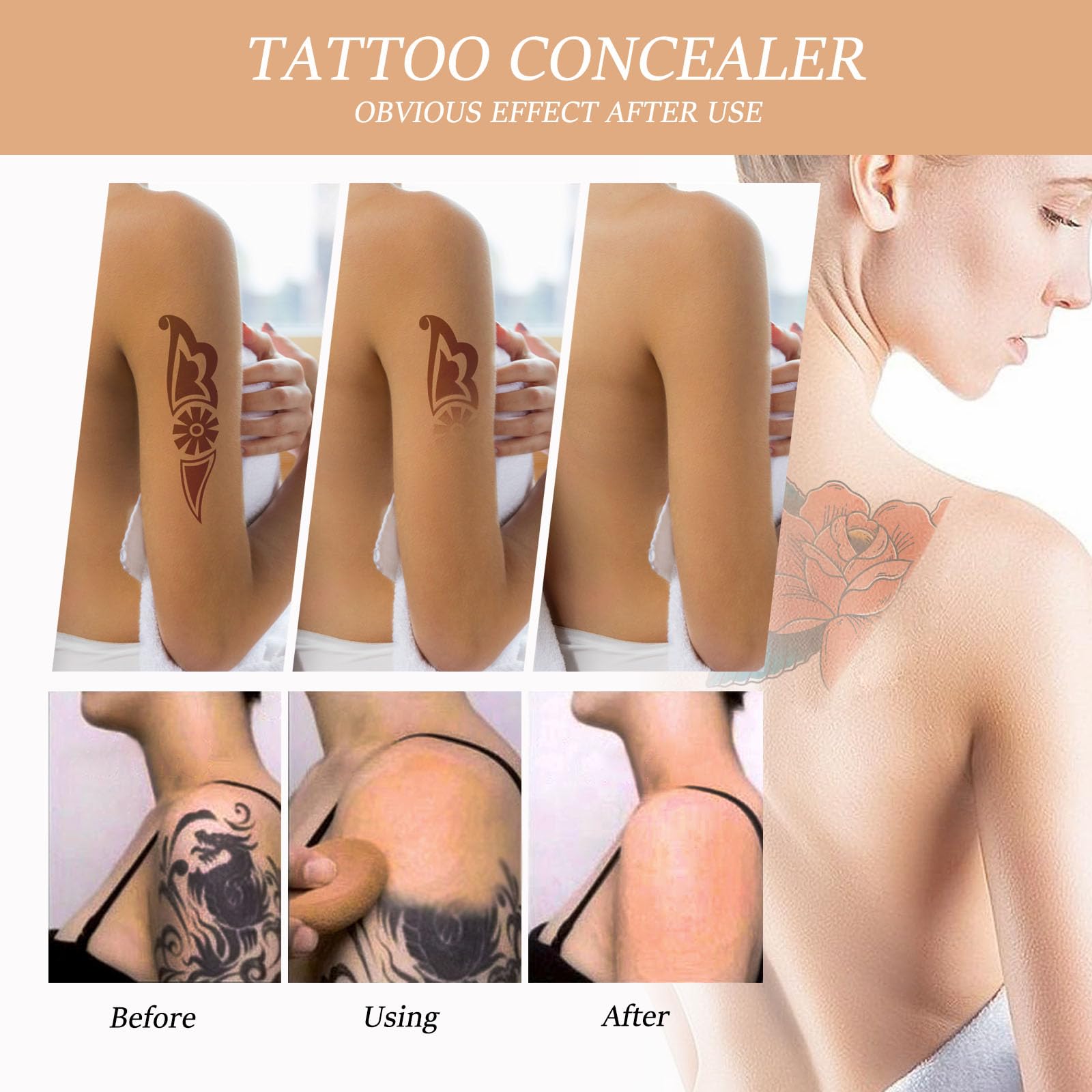 Waterproof tattoo makeup concealer showing texture