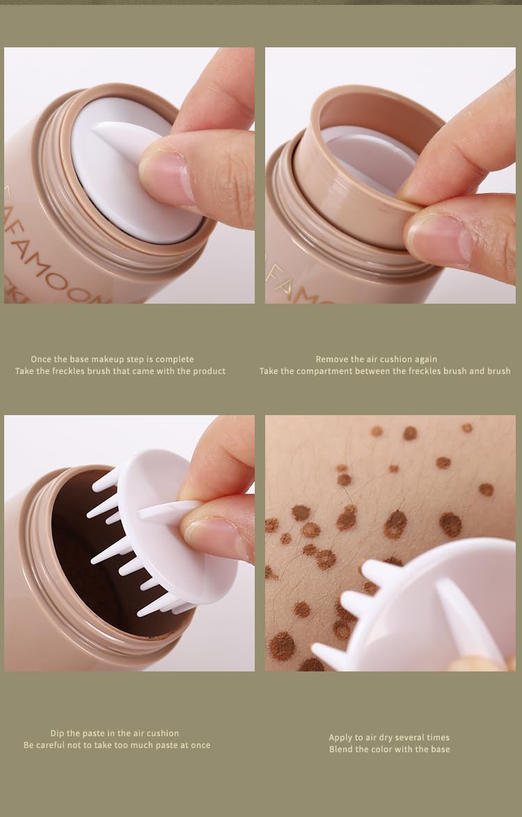Close up of liquid freckle pen stamp applicator head
