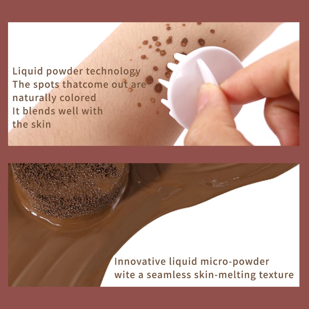 Hand swatch showing realistic fake freckles