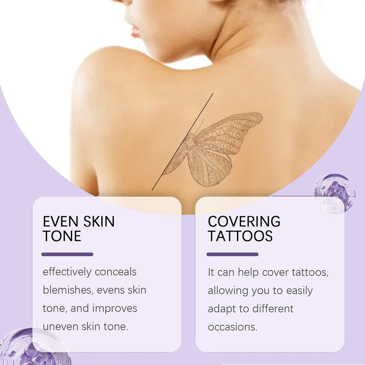 Oykose full coverage body foundation cap and metallic gold base