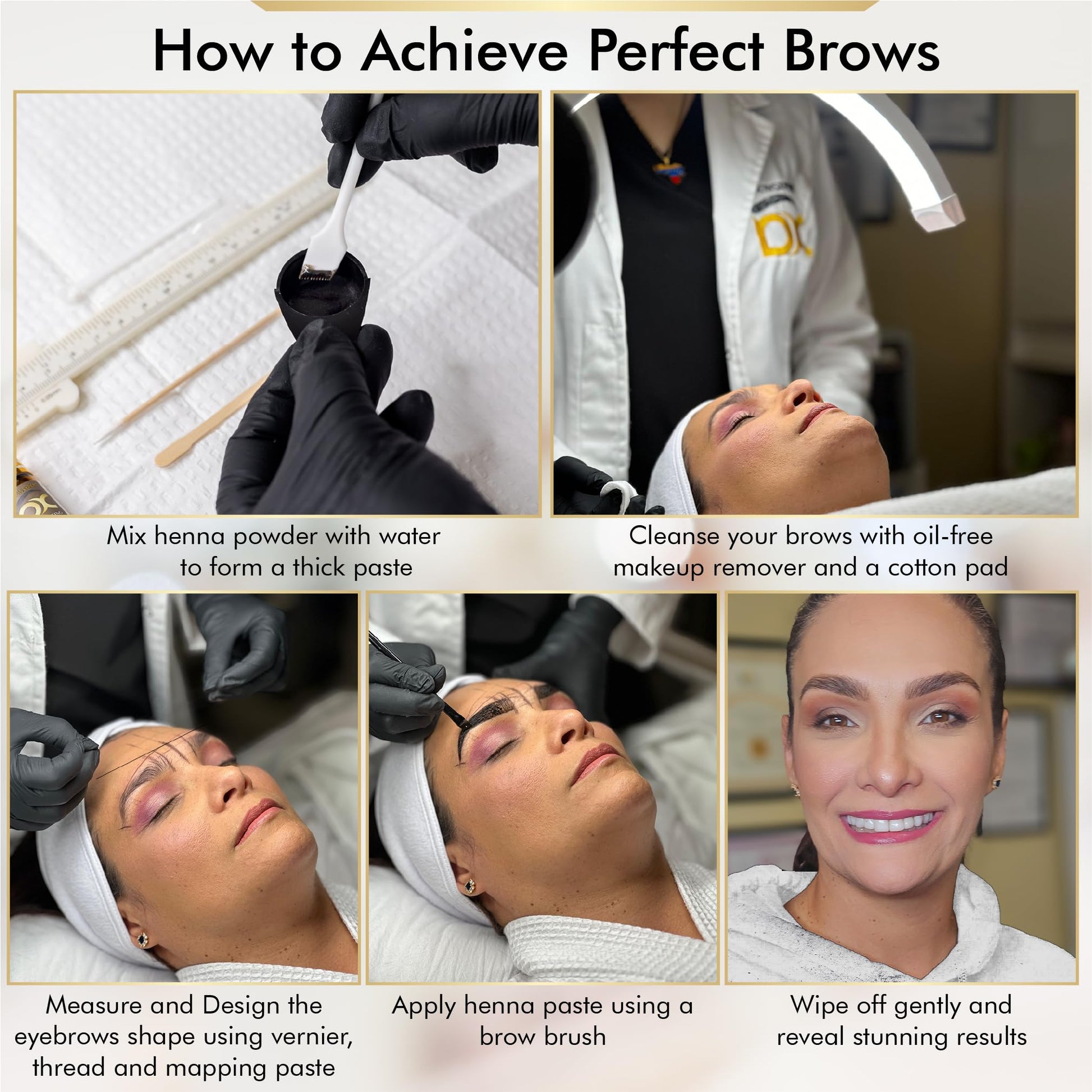 Close up of the precision application brush and mixing dish from Brows Xpert kit