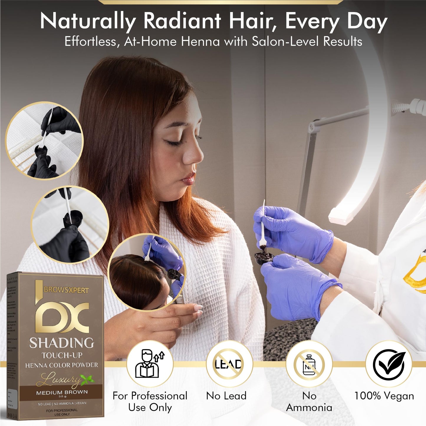 Brows Xpert eyebrow tinting kit accessories including plastic mixing bowl and application wand
