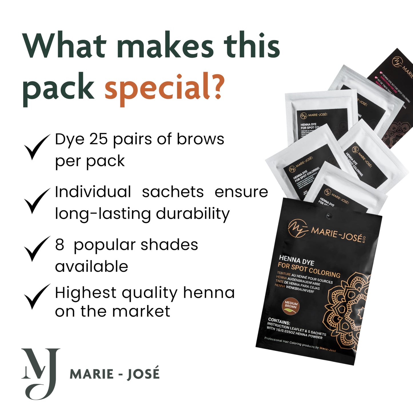 Marie-José and Co medium brown eyebrow dye powder mixed into smooth paste.