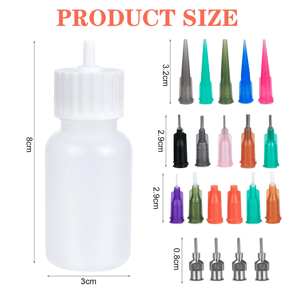 Zeyer Ruibow transparent squeeze bottles with precision metal tips