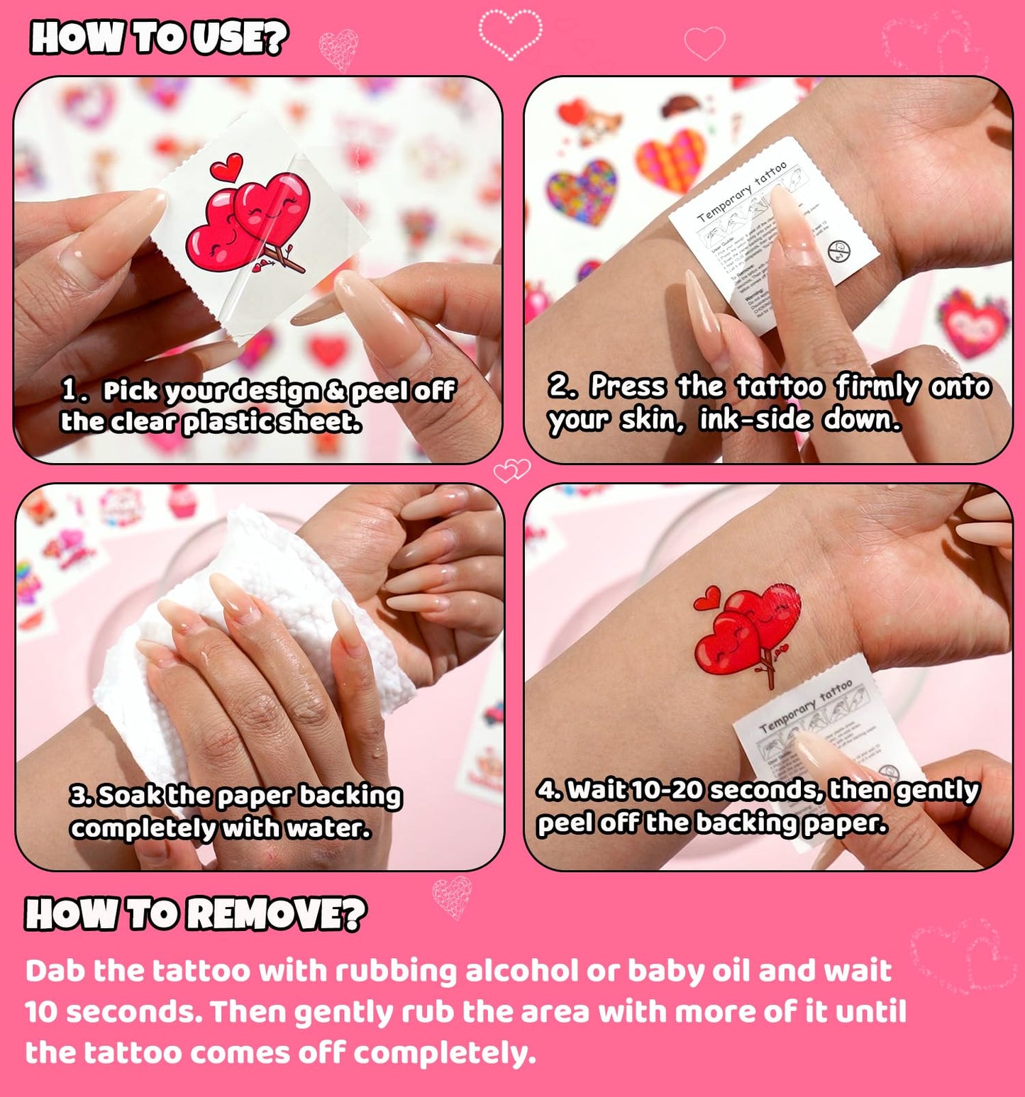 Waterproof temporary tattoo application demonstration