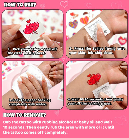 Waterproof temporary tattoo application demonstration