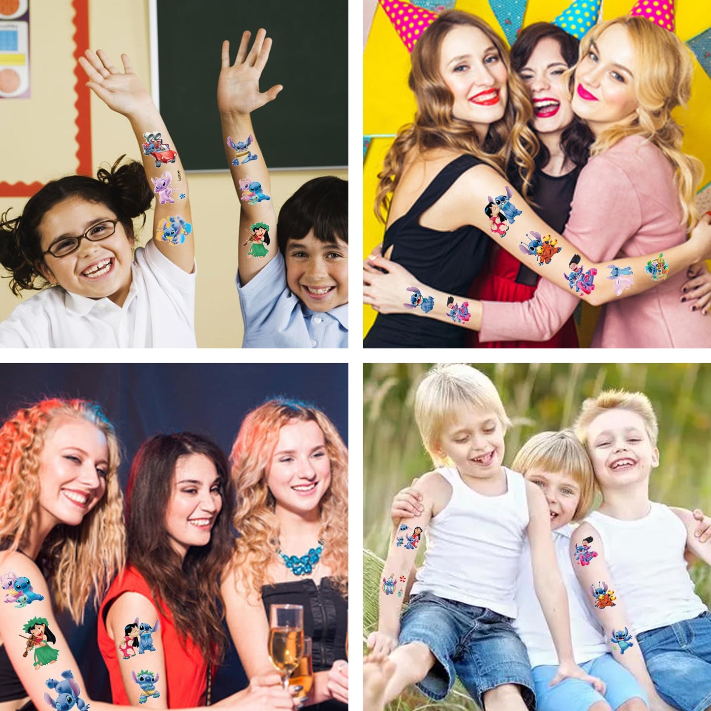 Kids party favor collection featuring waterproof cartoon character stickers