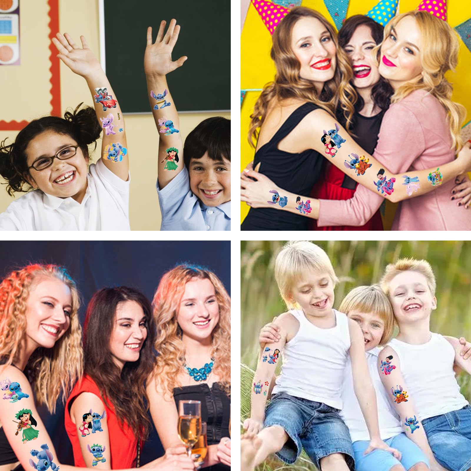 Kids party favor collection featuring waterproof cartoon character stickers