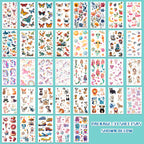 Assorted dinosaur and animal temporary tattoos on 37 sheets