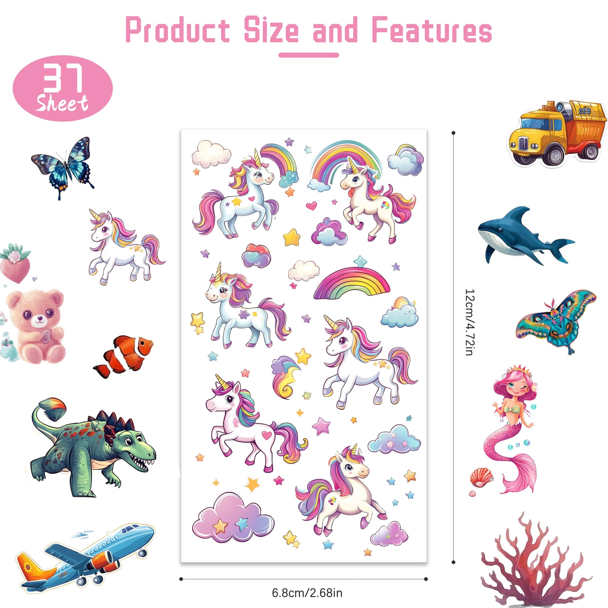 Child-safe temporary tattoo stickers for birthday party favors