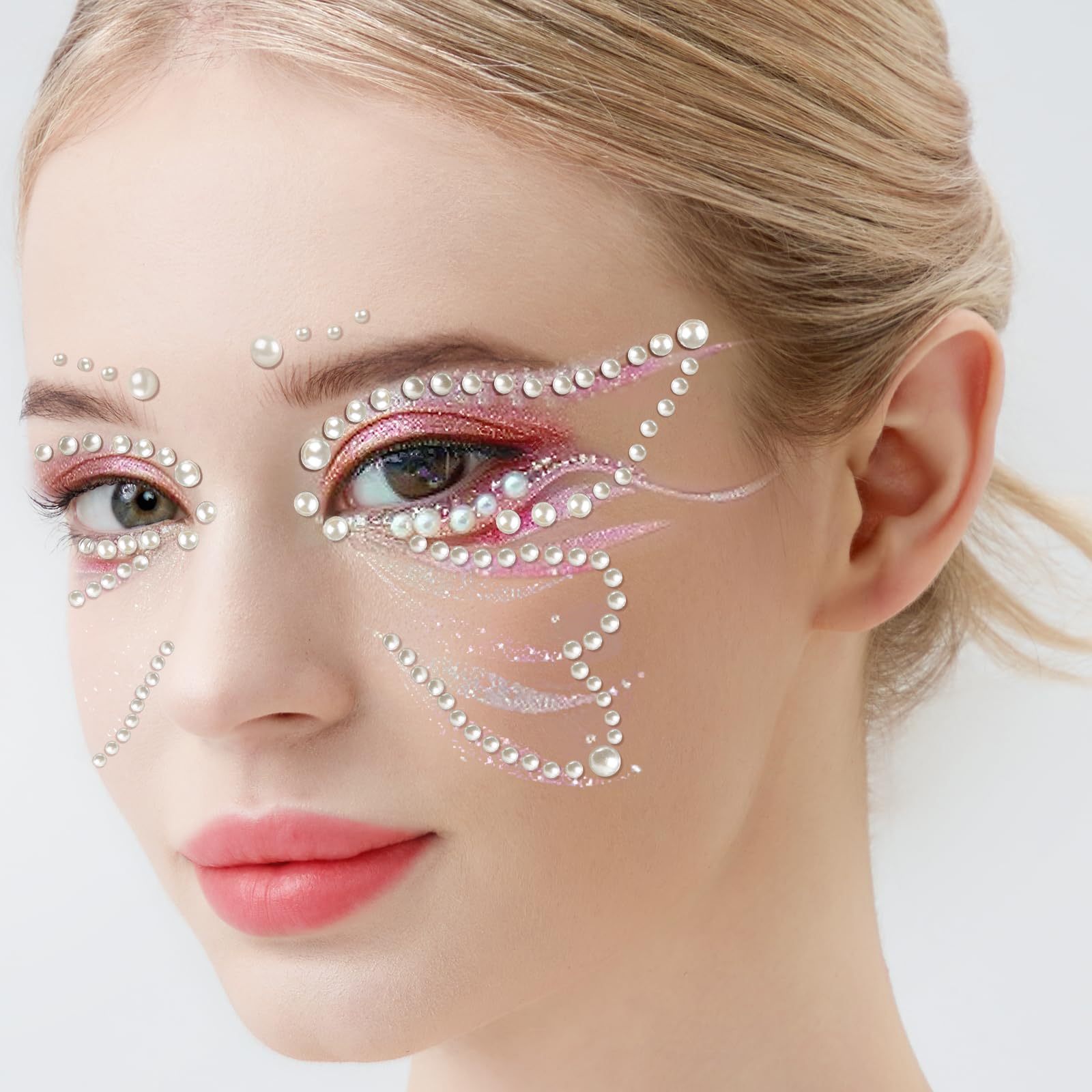Variety of festival face gems including teardrop shapes and pearls