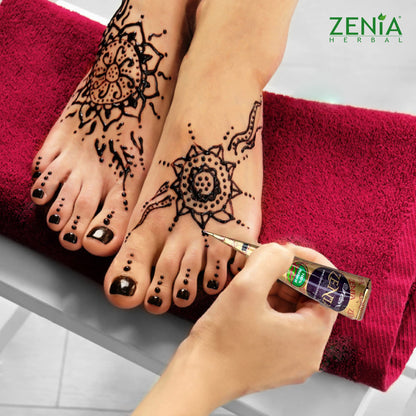 Hand painted henna design using Zenia temporary tattoo paste