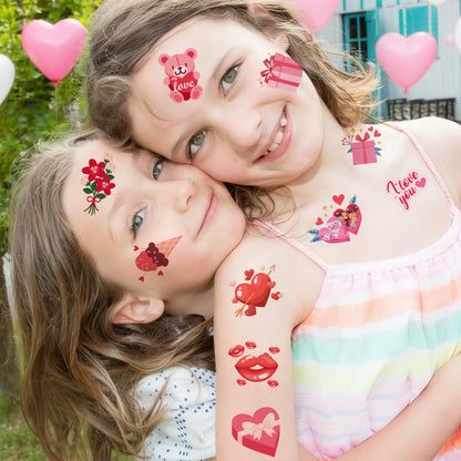 Close up of waterproof heart temporary tattoo on skin