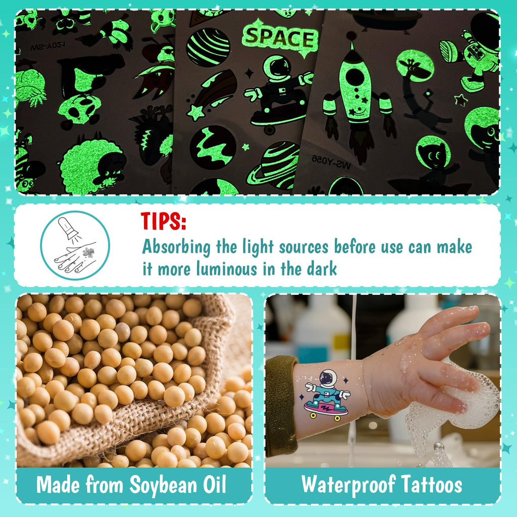 Full collection of Partywind glow in the dark party favor stickers