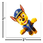 Close up of perforated Paw Patrol temporary tattoo sheets featuring Chase and Marshall