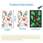 Vibrant cartoon temporary tattoos showing glow effect in dark