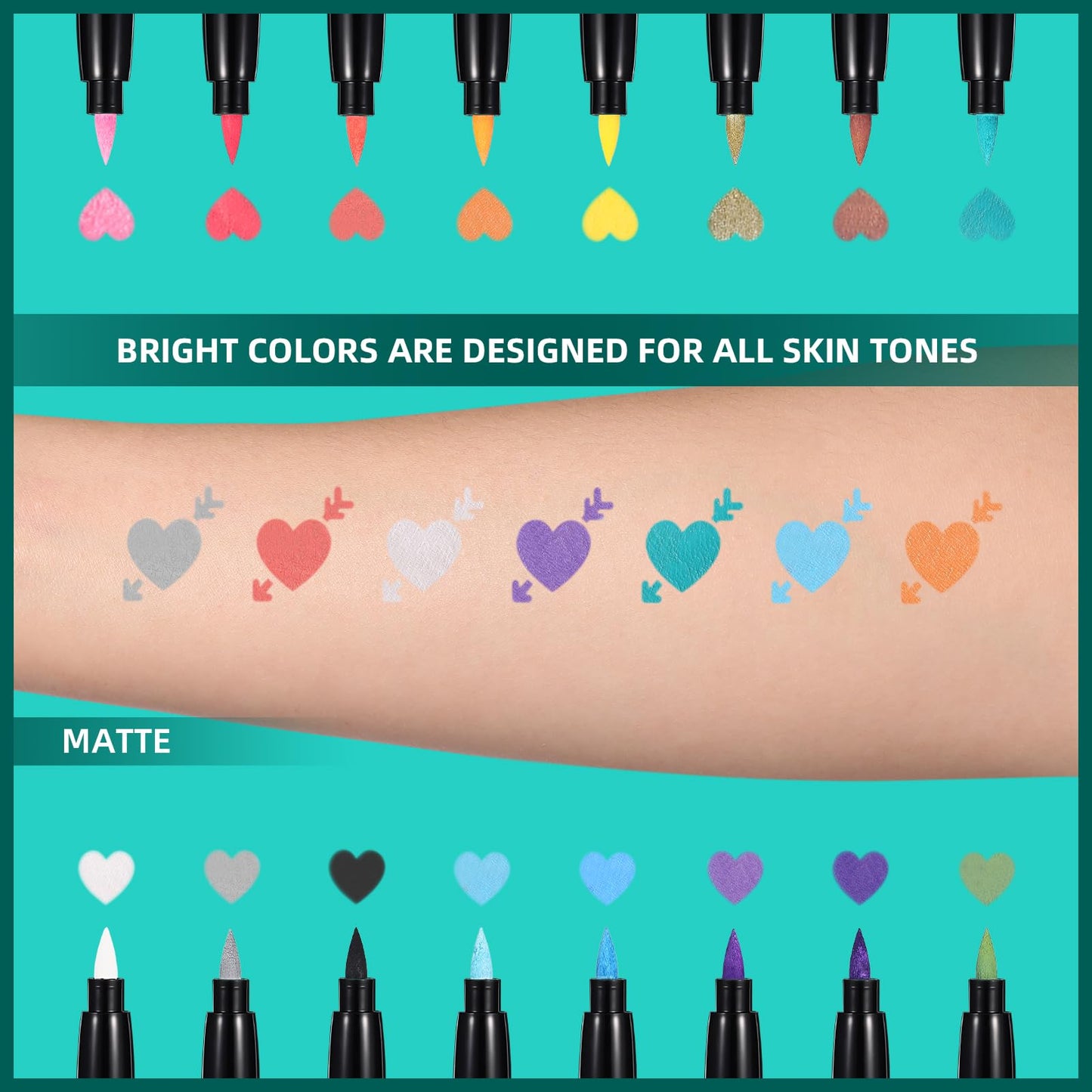 Child applying temporary tattoo using Anmmy markers and stencil