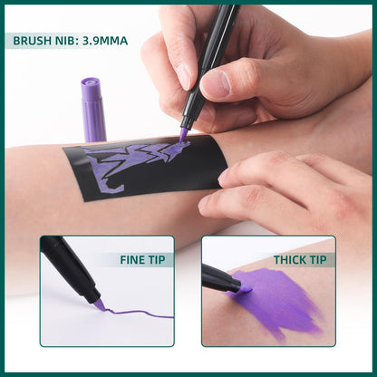 Full contents of Anmmy temporary tattoo markers and stencil set