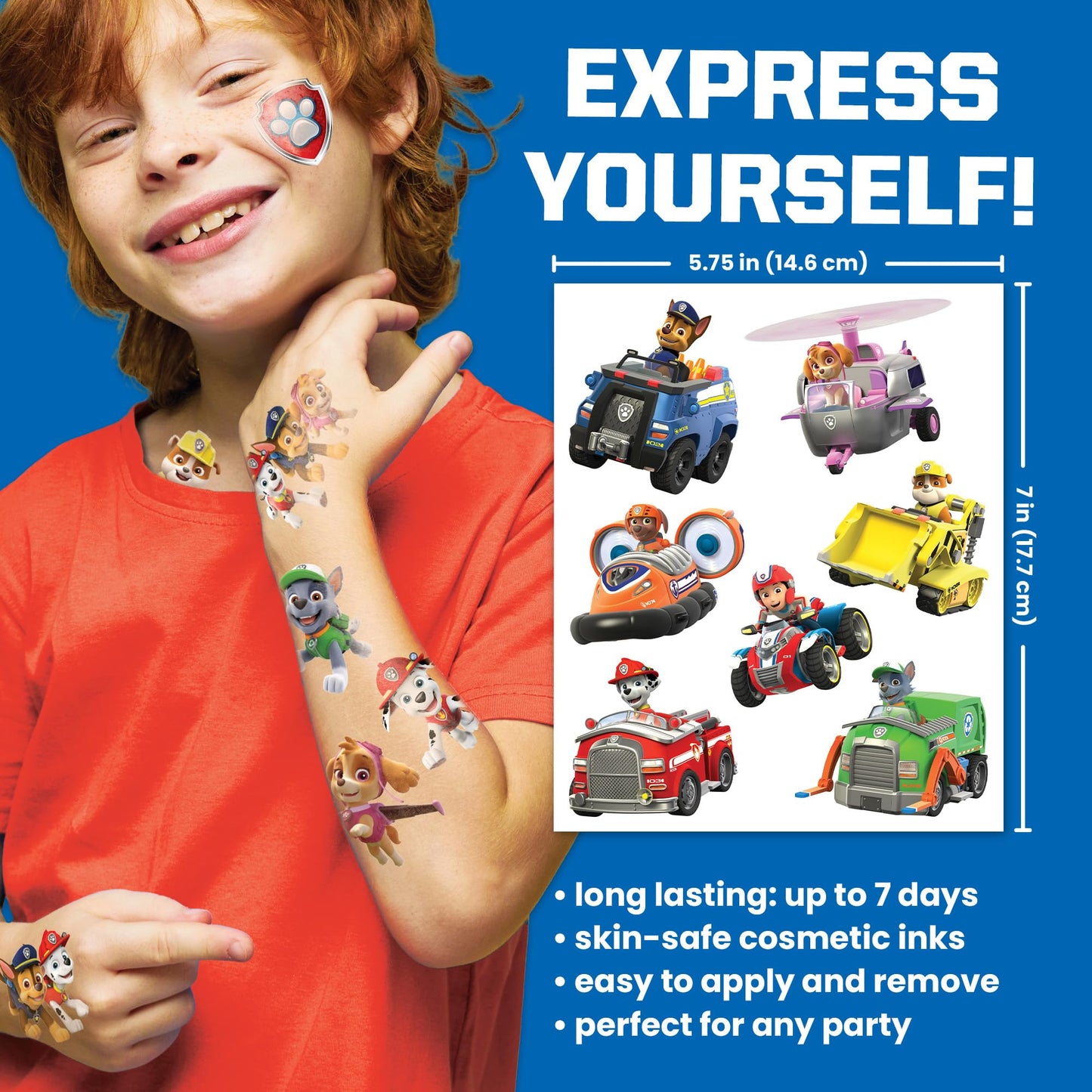 Children applying Paw Patrol character stickers from Savvi