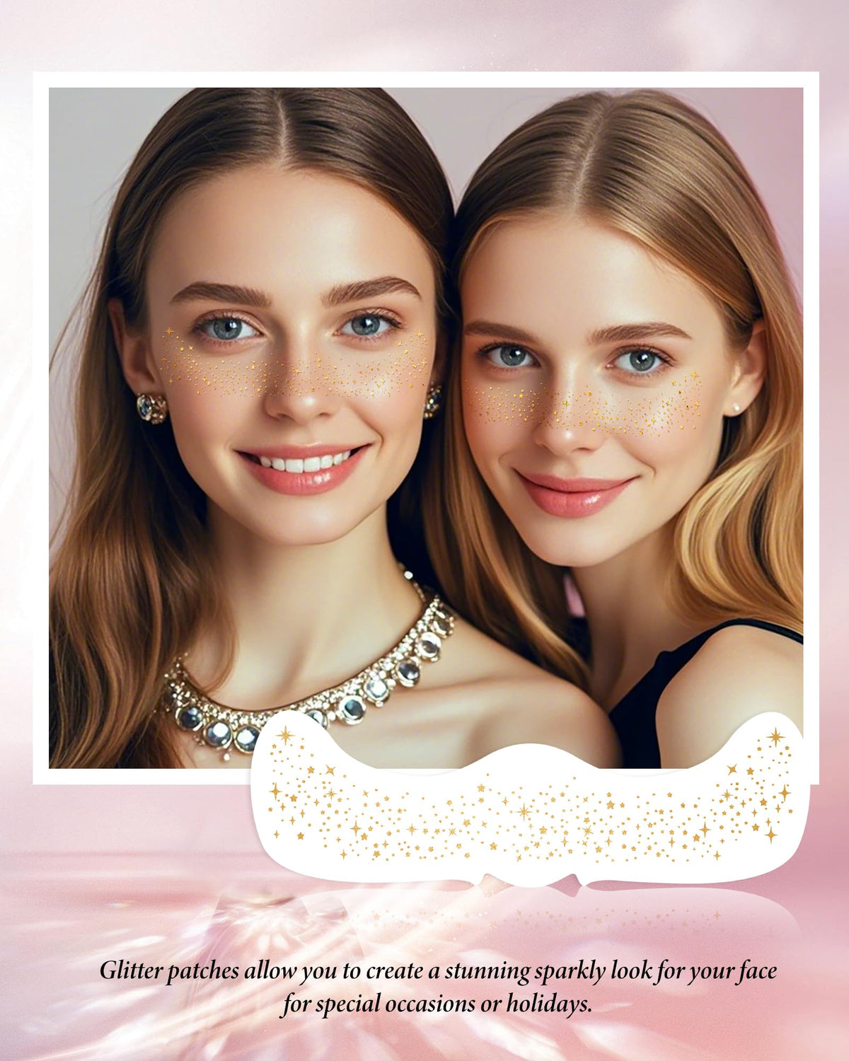 Xiczh glitter freckles applied to collarbone area