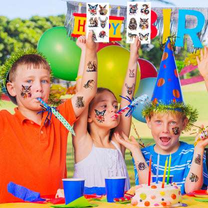 Variety of cute animal temporary tattoo stickers for children