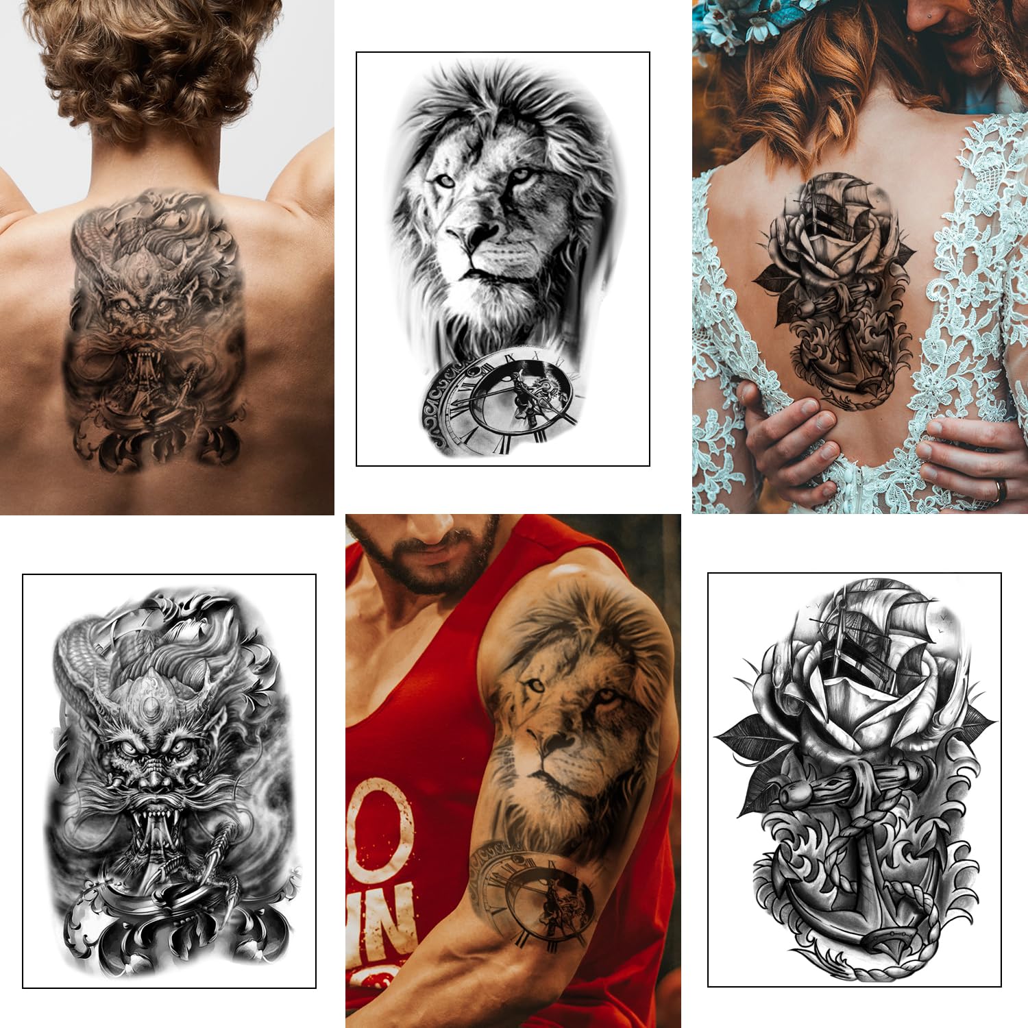 Close up of realistic temporary tattoo application