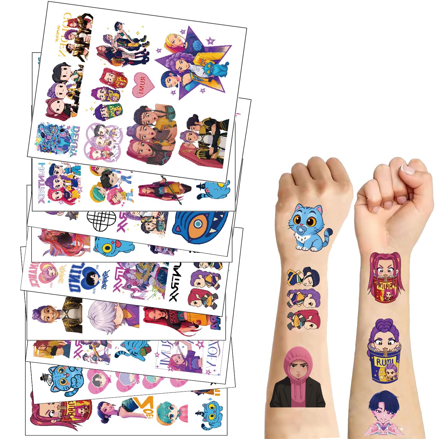 Demon Movie Hunters temporary tattoos applied on arm