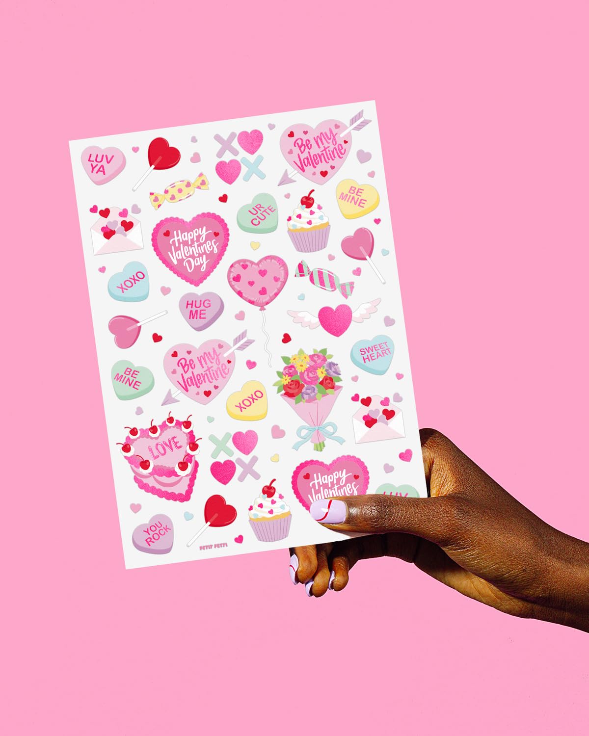 Two sheets of Xo, Fetti Valentines decorative tattoos