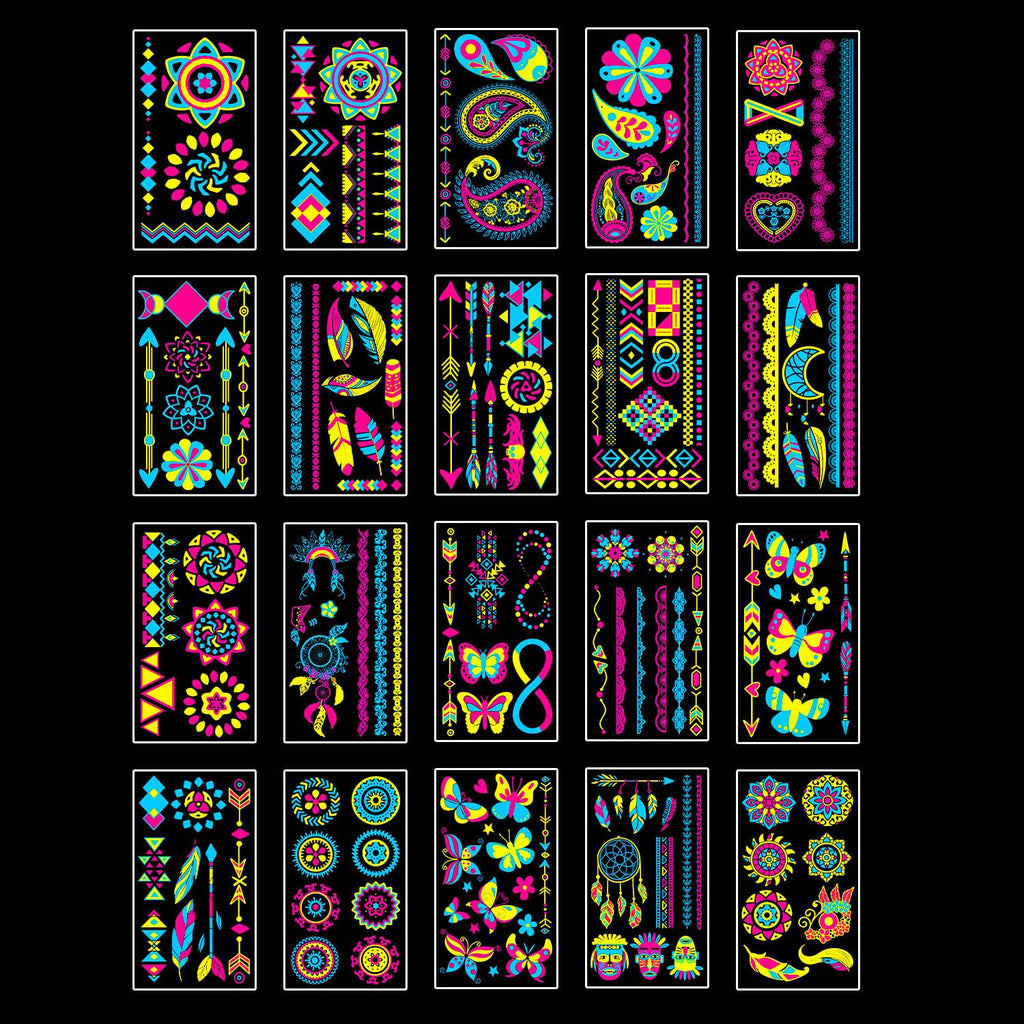 Vicloon brand packaging for 170 pieces of party glow tattoos