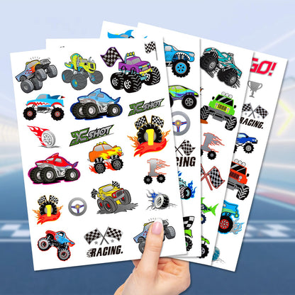 Sheet of metallic style checkered flag temporary tattoos
