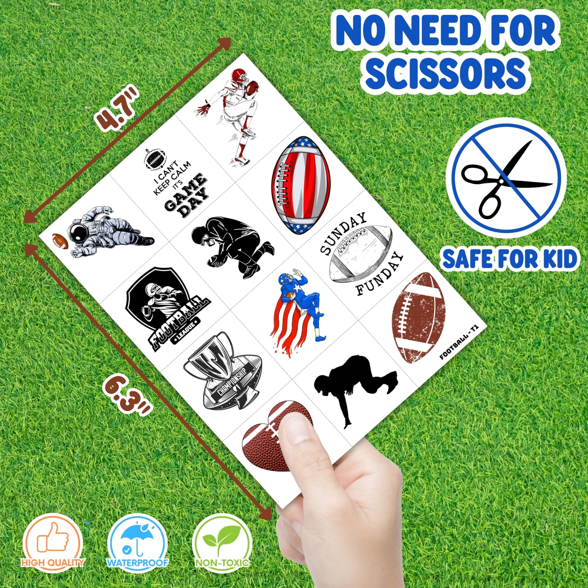 Full set of 8 pre-cut tattoo sheets for party favors
