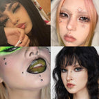 Model wearing Nooepc face stickers for festival makeup