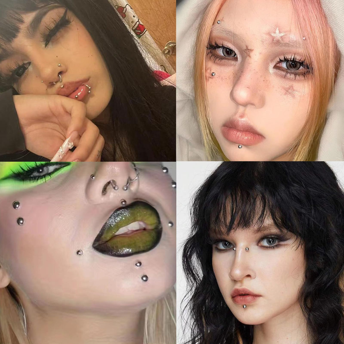 Model wearing Nooepc face stickers for festival makeup