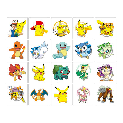 Kid applying waterproof monster temporary tattoo on arm