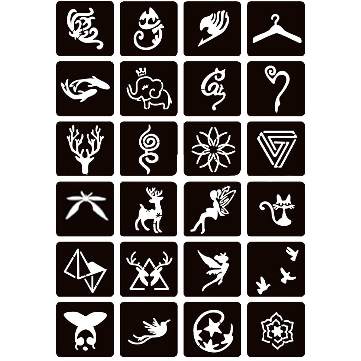 Moricher henna stencil designs displayed on a flat surface