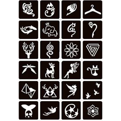 Moricher henna stencil designs displayed on a flat surface