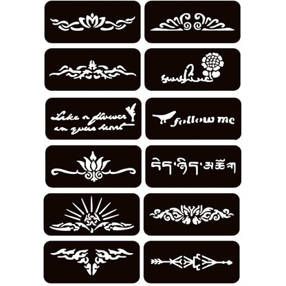 Examples of temporary tattoo patterns created with Moricher kit