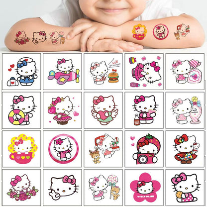 Close up of Hello Kitty sticker illustration for kids
