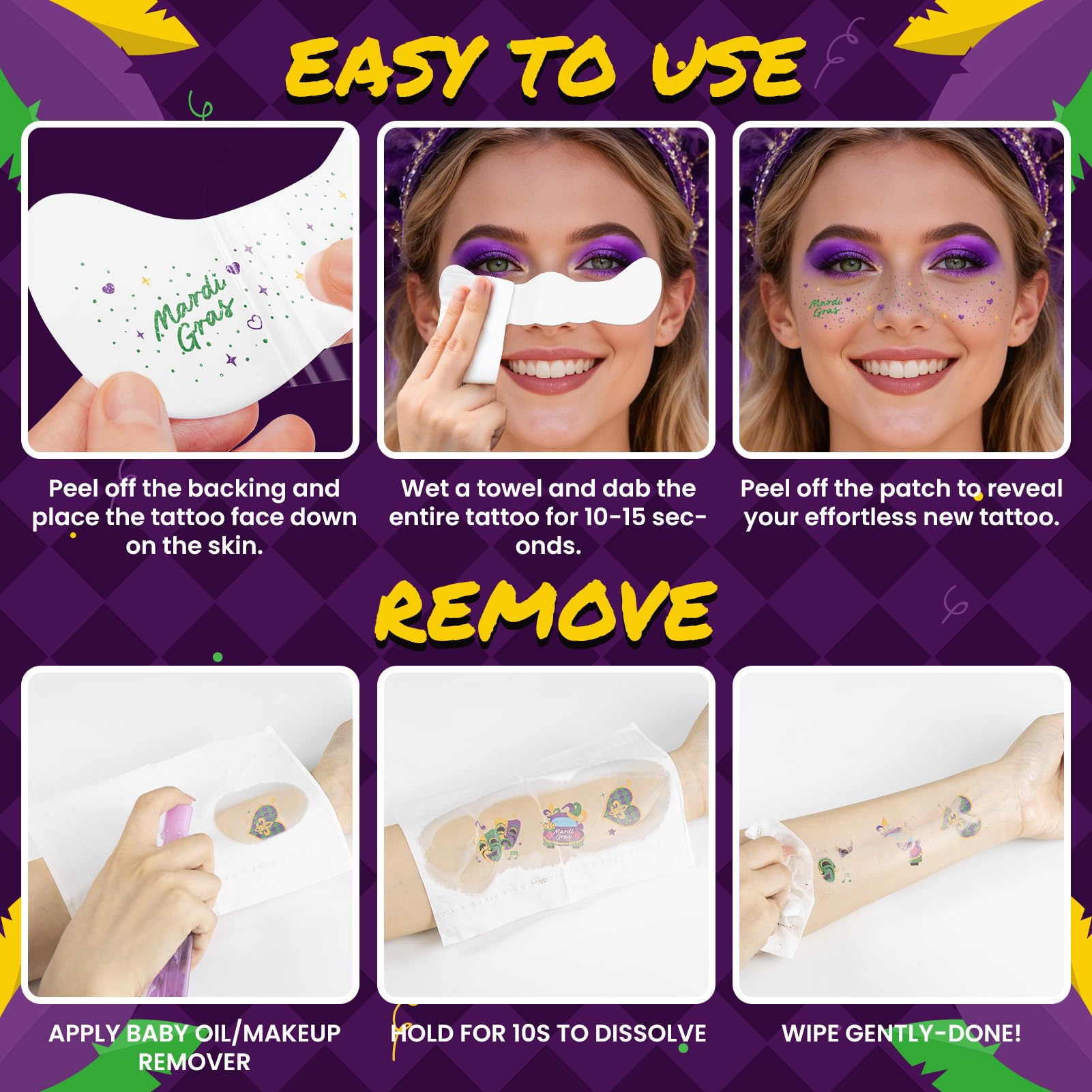 Full set of 40 pieces Emome Mardi Gras decorations stickers